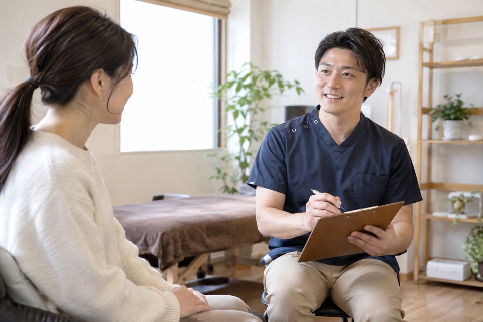 相談から始めるカイロプラクティックの撮影見本(AI生成)