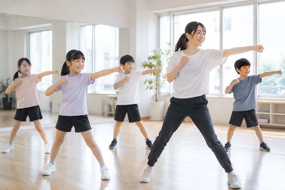 年齢に合う初心者のダンスクラスの撮影見本(AI生成)