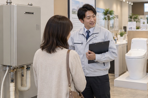 給湯器などの設備案内(AI生成イメージ)
