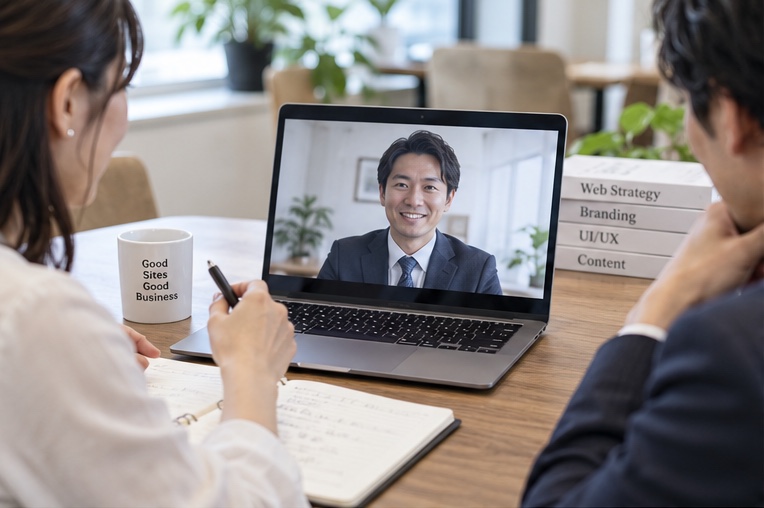 行政書士事務所のホームページ相談・ヒアリング（AI生成イメージ）
