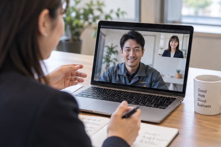 住宅設備会社のホームページ相談・ヒアリング（AI生成イメージ）