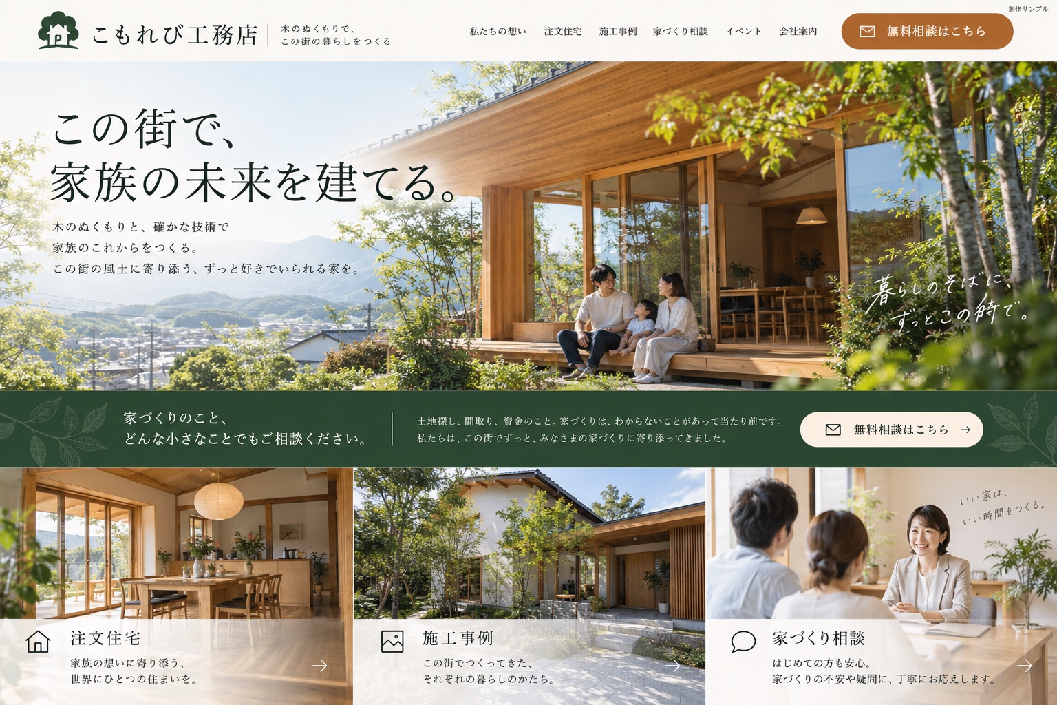 住宅・建設のホームページ制作サンプル