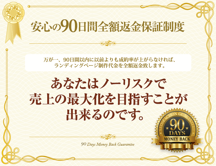 業界初！全額返金保証付き！ランディングページ制作｜リスティング広告