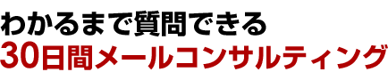 わかるまで質問できる 30日間メールコンサルティング